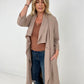 Jade By Jane Draped Front Long Body Jacket