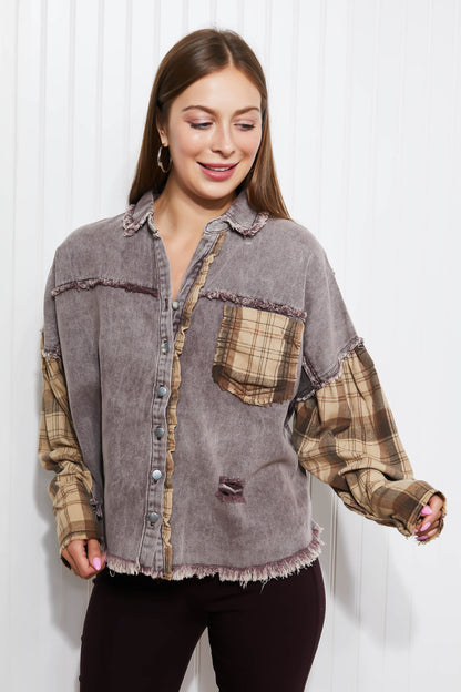 SIZE SMALL In The Twilight Plaid Shacket