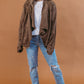 Heyson Soft Suede Waterfall Open Cardigan