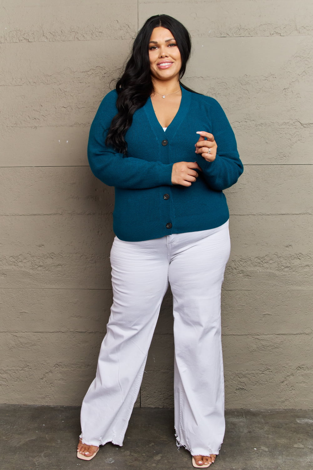 Everyday Favorite V-Neck Cardigan in Teal