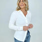 Zenana 'Ruched Romance" Long Sleeve Button Down Top with Ruched Bodice