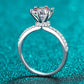 925 Sterling Silver 2 Carat Moissanite Ring