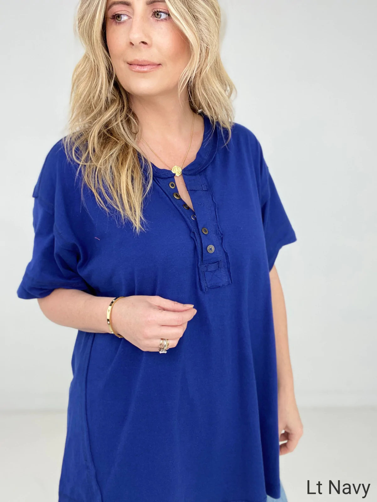 Raw Edge Short Sleeve Top