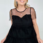 Date Night Swiss Dot Mesh Knit Top
