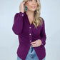Zenana 'Ruched Romance" Long Sleeve Button Down Top with Ruched Bodice