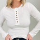 "Addy" Lace Trim Long Sleeve Button Up Henley Top