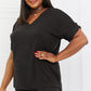 Self Love Brushed DTY Microfiber Lounge Set in Black
