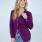 Zenana 'Ruched Romance" Long Sleeve Button Down Top with Ruched Bodice