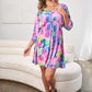 White Birch Printed V-Neck Tie Back Mini Dress