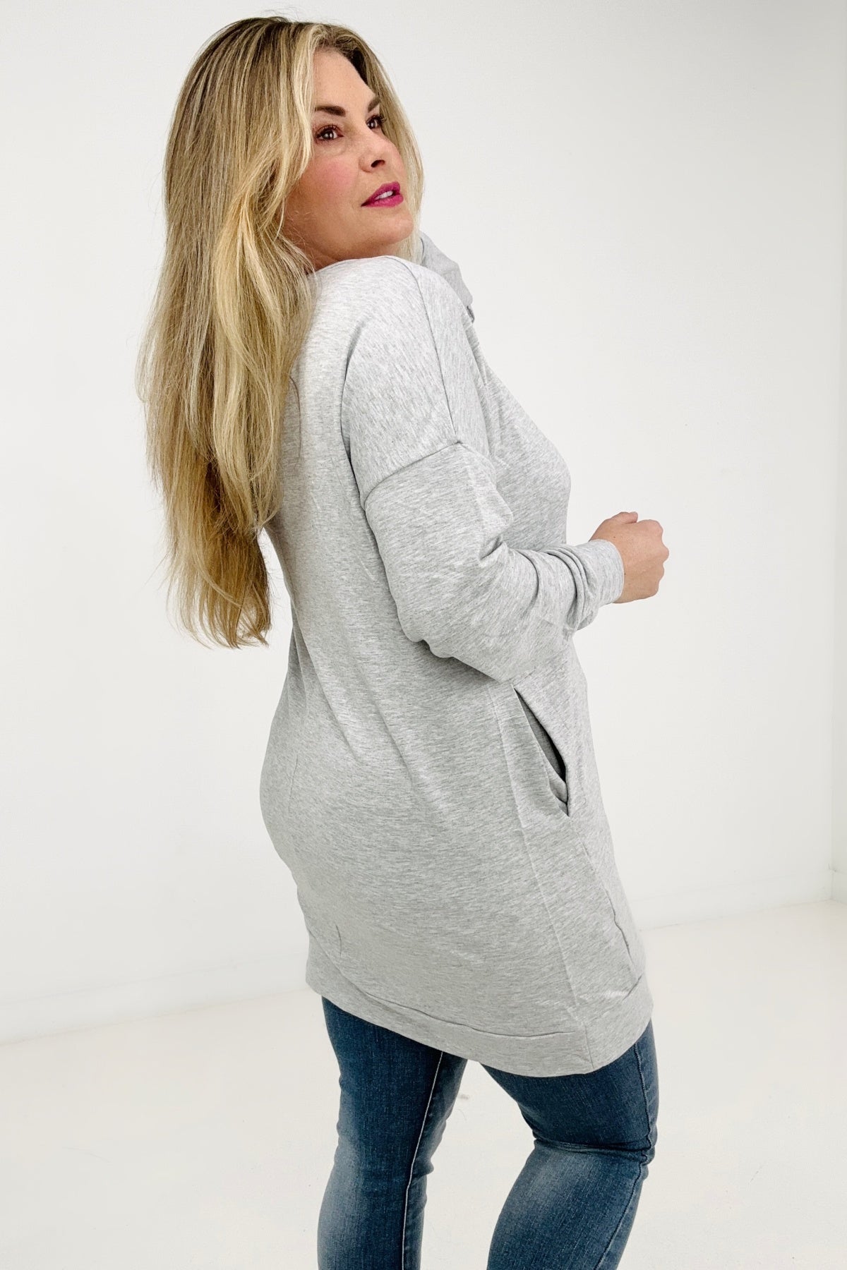 Oversized Jersey Knit Tunic Top/Dress