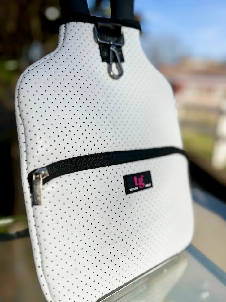 PREORDER: Pickleball Paddle Cover in White/Red