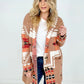 Knitted Jacquard Cardigan with Pockets