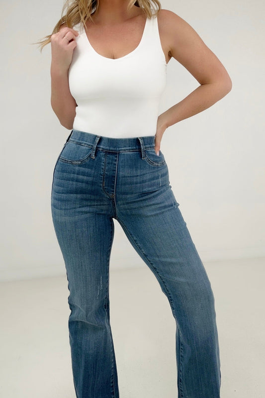 Judy Blue Pull On Slim Bootcut Jeans