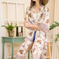 Justin Taylor Floral Open Front Slit Duster Cardigan