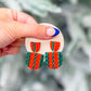 PREORDER: Red & Green Knit Clay Dangle Earrings