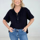 Raw Edge Short Sleeve Top