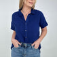 Cotton Raw Edge Short Sleeve Top