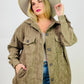 Oversized Corduroy Button Front Shacket