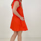 Button Down Mini Dress with Ruffle Sleeves