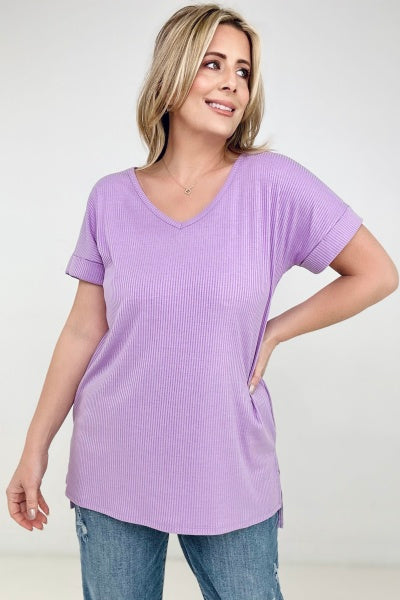 Simply Spring Ribbed V-Neck top