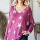 Hopely All Stars V-Neck Knit Oversized Top