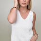 V-Neck Ivory Knit Tank Top