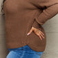 Plus Size - Breezy Days Waffle Knit Sweater in Chestnut