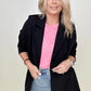 Cotton Bleu Classic Oversized Jacket Blazer in Black and Camel