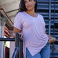 Rae Mode Solid V Neck Short Sleeve Top