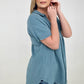 Cotton Raw Edge Short Sleeve Top