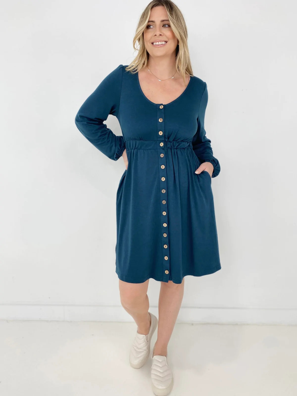 New Colors! Button Up Long Sleeve Dress (Only Ships to US)