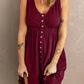 Button Down Sleeveless Dress - (Charcoal, Plum, Navy, Merlot)