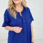 Raw Edge Short Sleeve Top