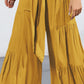Tie Front Smocked Tiered Culottes
