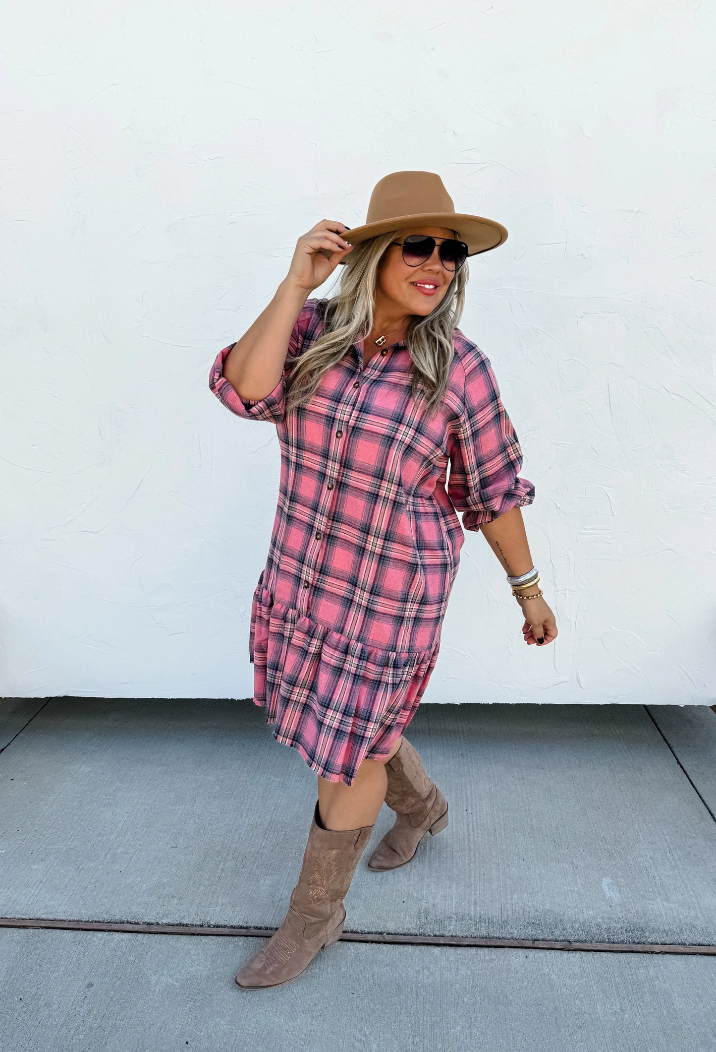 PREORDER: Maxwell Plaid Dress in Three Colors
