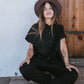 Rae Mode Solid Linen Oversize Fit Buttoned Top
