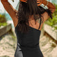 Black One-shoulder Mesh Cutout One Piece