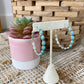 Retro Turquoise C-Shaped Hoop Earrings