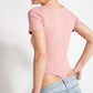 Rae Mode Solid Butter Boat Neckline Bodysuit