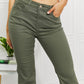 Zenana Clementine Full Size High-Rise Bootcut Jeans in Olive