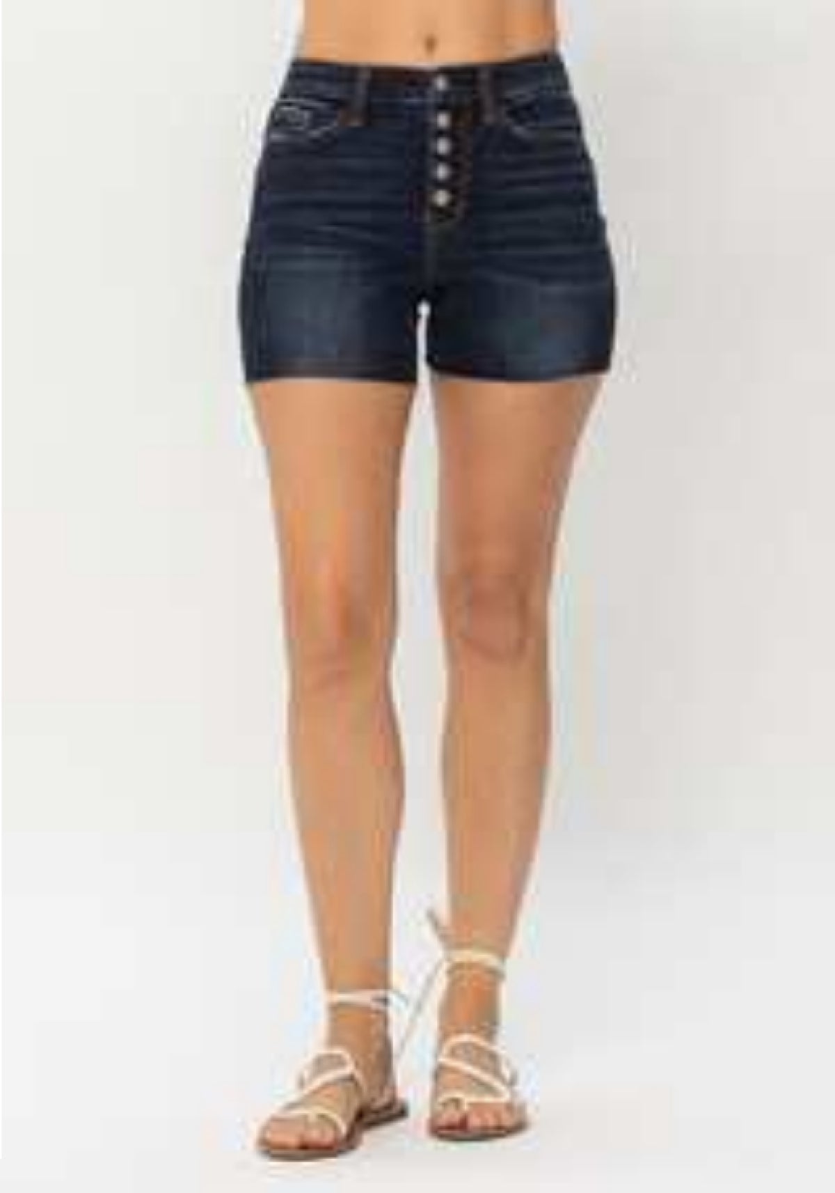Judy Blue Dark Wash Buttoned Fly Cut Off Denim Shorts