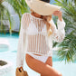 Long Sleeve Round Neck Openwork Cover-Up