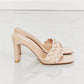 Braided Block Heel Sandals in Beige