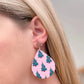 PREORDER: Pink Oval Christmas Tree Dangle Earrings