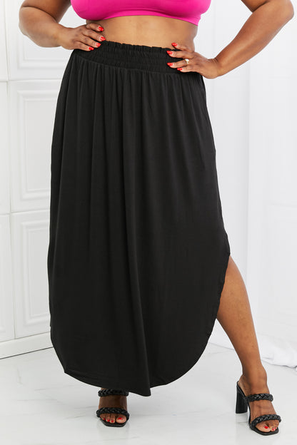 It's My Time Side Scoop Scrunch Skirt - Black