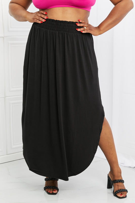 It's My Time Side Scoop Scrunch Skirt - Black