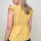 Button-Down Ruffle Hem Top - 2 Colors