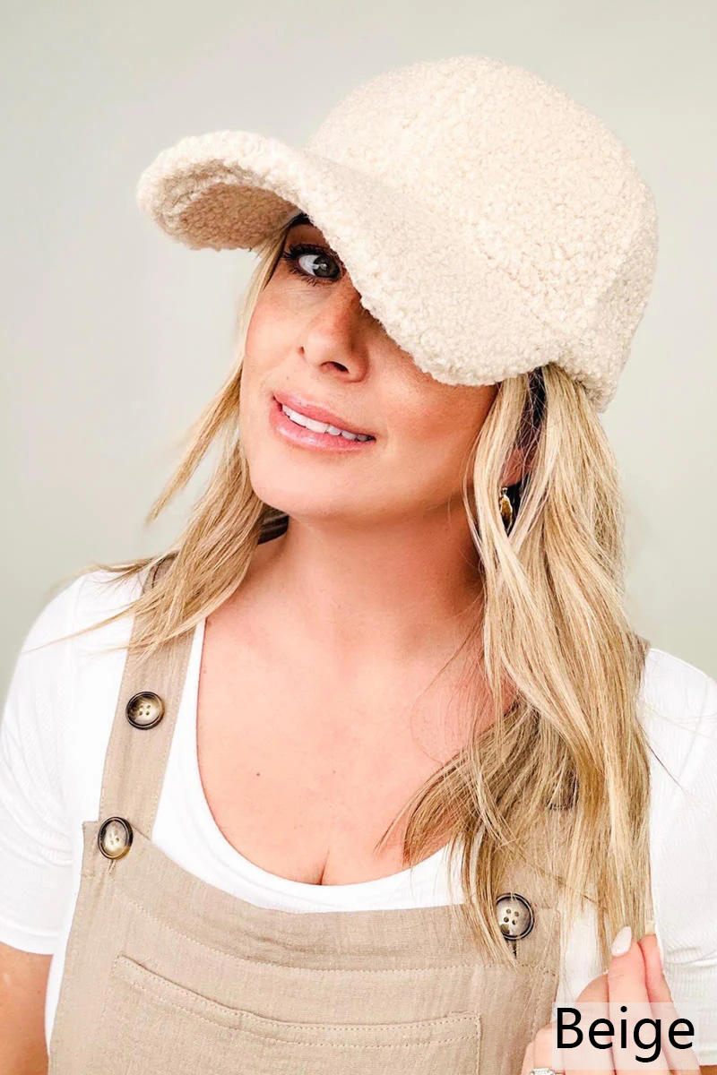 Teddy Fleece Baseball Cap - Multiple colors
