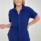 Cotton Raw Edge Short Sleeve Top