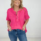 Raw Edge Short Sleeve Top